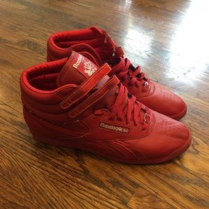 Reebok freestyle hi red jeweled size 11 sneakers